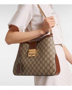 GUCCI GG PADLOCK HANDBAG WITH OG BOX ( BROWN )