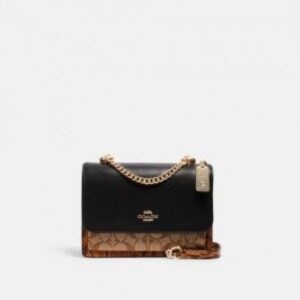 COACH KLARE CROSSBODY IN BLOCKED SIGNATURE CANVAS WITH BOX