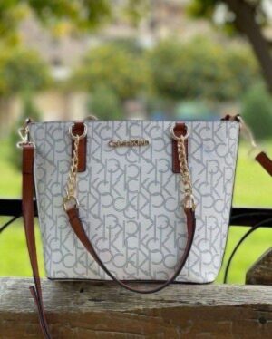 CALVIN  KLEIN MINI TOTE BAG (WHITE)