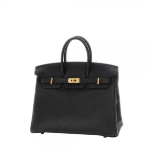 HERMES BLACK TOGO LEATHER ROSE GOLD HARDWARE BIRKIN BAG WITH DUST BAG (320 BLACK)