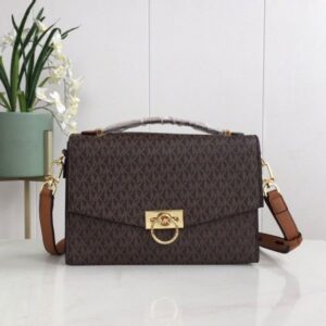MICHAEL KORS HENDRIX LOGO CROSS-BODY BAG WITH OG BOX & DUST BAG (21009 COFFEE BROWN)