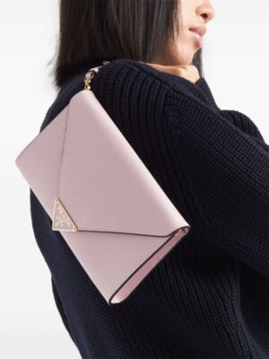 PRADA SAFFIANO LEATHER SHOULDER BAG ( PINK ) WITH BOX