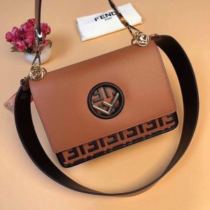 FENDI KAN I SHOULDER BAG ( BROWN ) WITH OG BOX