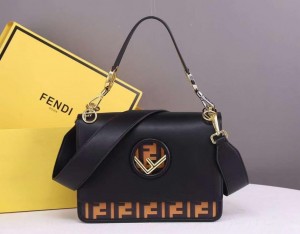 FENDI KAN I SHOULDER BAG ( BLACK ) WITH OG BOX